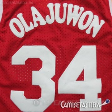 Camiseta Olajuwon #34 Houston Rockets Rojo