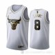 Camiseta Zach Lavine #8 Golden Edition Chicago Bulls 2019-20 Blanco