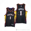 Camiseta Devin Booker NO 1 Phoenix Suns 75th Anniversary 2022 Negro