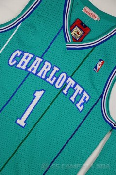 Camiseta Retro Bogues #1 Charlotte Hornets Verde