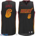 Camiseta James #6 Miami Heat Ambiente Negro