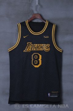 Camiseta Kobe Bryant #8 Los Angeles Lakers Ciudad 2017-18 Negro