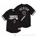 Camiseta Manga Corta Allen Iverson #3 Philadelphia 76ers Negro
