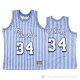 Camiseta Shaquille O'Neal NO 34 Los Angeles Lakers Mitchell & Ness 1996-97 Azul Blanco