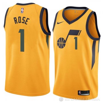 Camiseta Derrick Rose #1 Utah Jazz Statement 2018 Amarillo