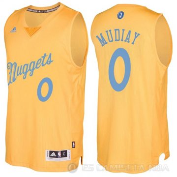 Camiseta Emmanuel Mudiay #00 Denver Nuggets Navidad 2016 Dolado