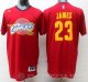 Camiseta James #23 Cleveland Cavaliers Manga Corta Rojo