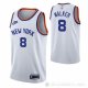 Camiseta Kemba Walker NO 8 New York Knicks 75th Anniversary Blanco