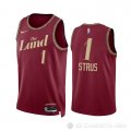Camiseta Max Strus #1 Cleveland Cavaliers Ciudad 2023-24 Rojo