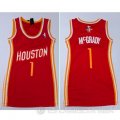 Camiseta McGrady #1 Houston Rockets Mujer Rojo