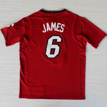 Camiseta James #6 Heats 2013 Navidad Rojo