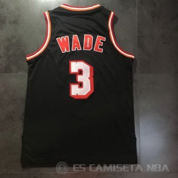 Camiseta Wade Re #3 Miami Heat Negro
