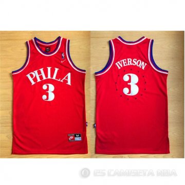 Camiseta retro Allen iverson #3 Philadelphia 76ers Rojo