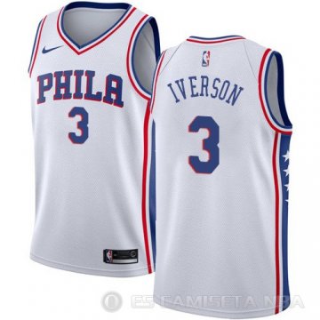 Camiseta Allen Iverson #3 Philadelphia 76ers Association 2017-18 Blanco