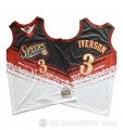 Camiseta Allen Iverson #3 Philadelphia 76ers Mitchell & Ness Negro Rojo