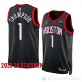 Camiseta Amen Thompson #1 Houston Rockets Statement 2023-24 Negro