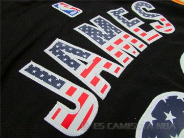 Camiseta James #23 Bandera Americana Negro