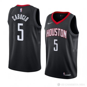 Camiseta Bruno Caboclo #5 Houston Rockets Statement 2018 Negro