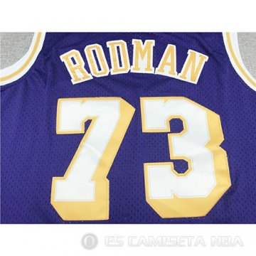Camiseta Dennis Rodman #73 Los Angeles Lakers Retro Violeta