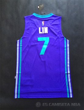 Camiseta Retro Lin #7 Charlotte Hornets Purpura