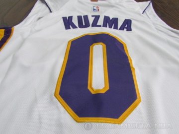 Camiseta Kuzma #0 Los Angeles Lakers Autentico 2017-18 Blanco