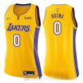 Camiseta Kyle Kuzma #0 Los Angeles Lakers Mujer Nike Icon 2017-18 Amarillo