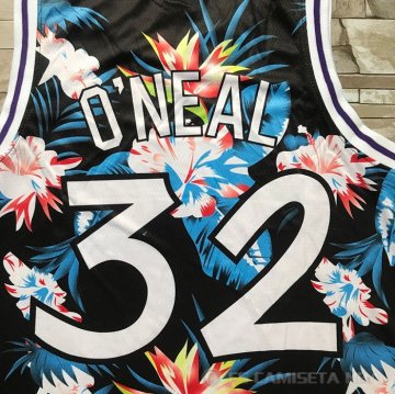 Camiseta Shaquille O'neal NO 32 Orlando Magic Floral Fashion Negro