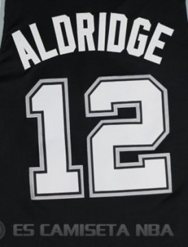 Camiseta Aldridge #12 San Antonio Spurs Autentico 2017-18 Negro