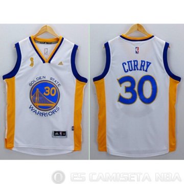 Camiseta Curry Campeonato #30 Golden State Warriors Blanco
