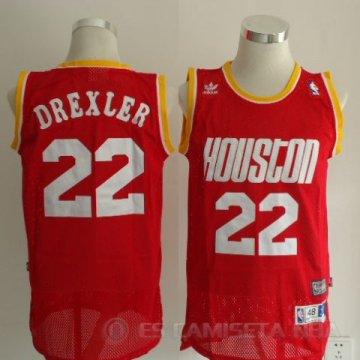 Camiseta Drexler #22 Houston Rockets Rojo