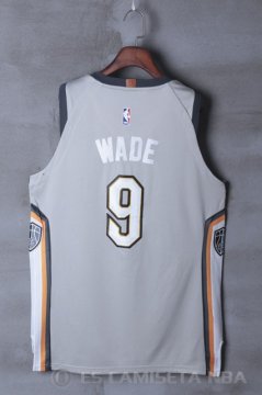 Camiseta Dwyane #9 Wade Cleveland Cavaliers Ciudad Gris