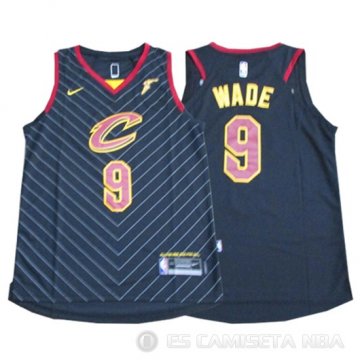 Camiseta Dwyane Wade #9 Cleveland Cavaliers Statement 2017-18 Negro