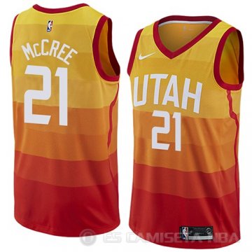 Camiseta Erik Mccree #21 Utah Jazz Ciudad 2018 Amarillo
