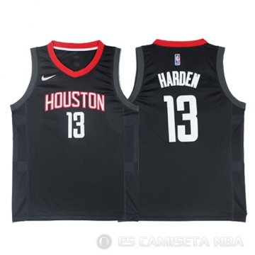 Camiseta James Harden #13 Houston Rockets Statement 2017-18 Negro
