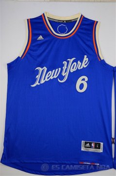 Camiseta Porzingis Christmas #6 New York Knicks Azul