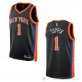 Camiseta Obi Toppin #1 New York Knicks Ciudad 2022-23 Negro