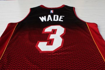 Camiseta Wade #3 Heats Resuenan Moda Rojo Negro