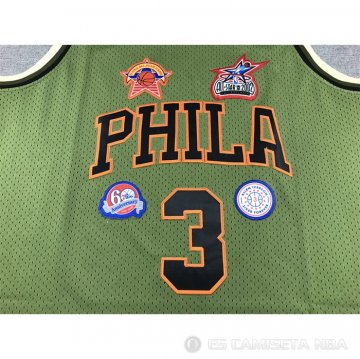 Camiseta Allen Iverson #3 Philadelphia 76ers Mitchell & Ness 1996-97 Verde