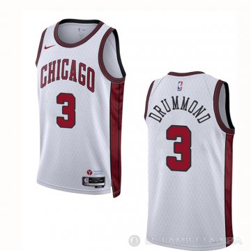 Camiseta Andre Drummond #3 Chicago Bulls Ciudad 2022-23 Blanco