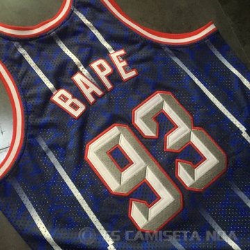 Camiseta Bape #93 Houston Rockets Retro Azul