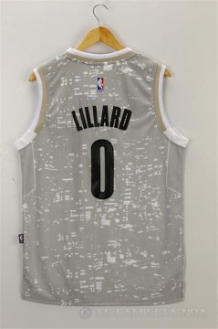 Camiseta Blazers Lillard #0 Luces de la ciudad Gris