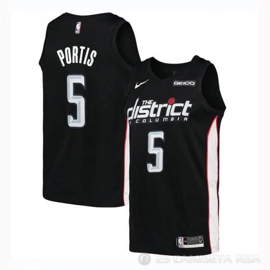 Camiseta Bobby Portis #5 Washington Wizards Ciudad 2018-19 Negro - Haga un click en la imagen para cerrar