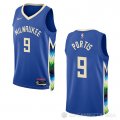 Camiseta Bobby Portis #9 Milwaukee Bucks Ciudad 2022-23 Azul