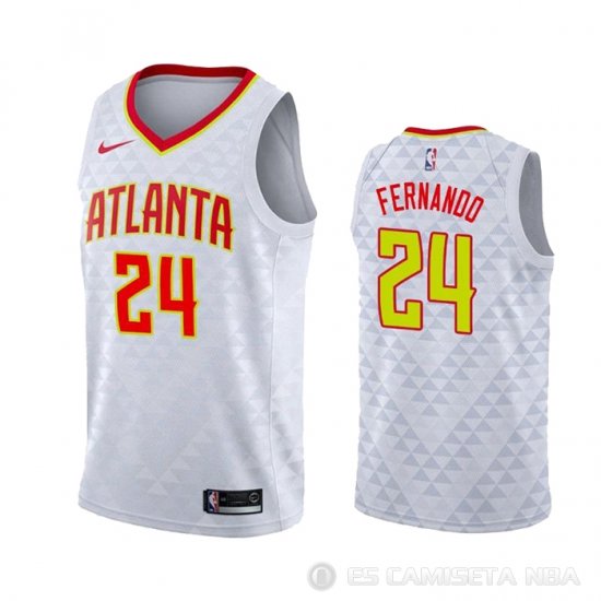 Camiseta Bruno Fernando #24 Atlanta Hawks Association Blanco - Haga un click en la imagen para cerrar