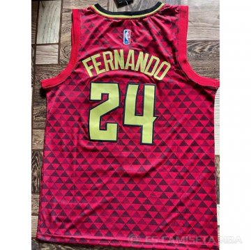 Camiseta Bruno Fernando #24 Atlanta Hawks Statement Rojo