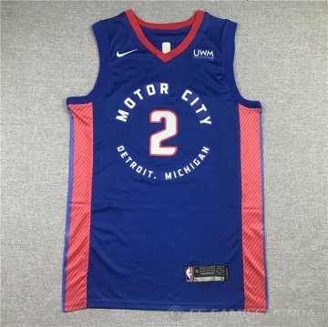 Camiseta Cade Cunningham NO 2 Detroit Pistons Ciudad 2020-21 Azul