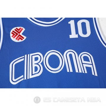 Camiseta Cibona Petrovic #10 Pelicula Azul