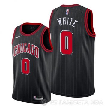 Camiseta Coby White #0 Chicago Bulls Statement Edition Negro