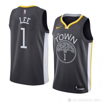 Camiseta Damion Lee #1 Golden State Warriors Statement 2018 Negro