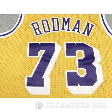 Camiseta Dennis Rodman #73 Los Angeles Lakers Retro Amarillo